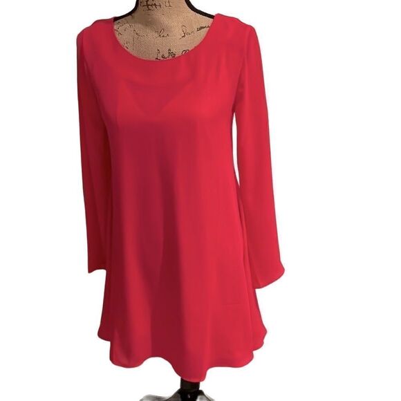 NEW Never Worn Leith Bright Pink Ling Sleeve Shift Dress XS - Picture 2 of 10
